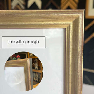 6"x8" Photo Frame in a Champagne with Grey Metallic finish made from quality custom framing materials.