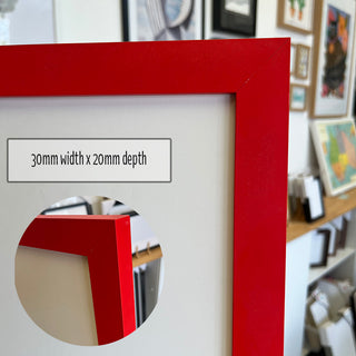 50x70cm Photo Frame in a Modern Red finish made from quality custom framing materials.