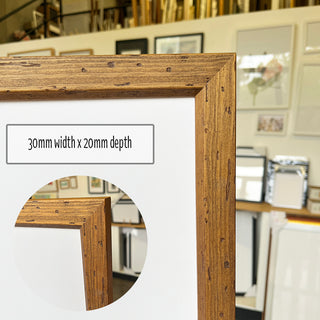 A3 Poster Frame in a Light Walnut Timber finish made from quality custom framing materials.