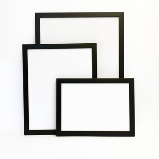 Large Black Timber Picture Frames, in large photo & Print sizes A1, A2, A3 50x70cm, 16"x20". Black smooth finish, comes with 3mm Perspex & 5mm foamboard and wire hanging for both portrait & Landscape hanging