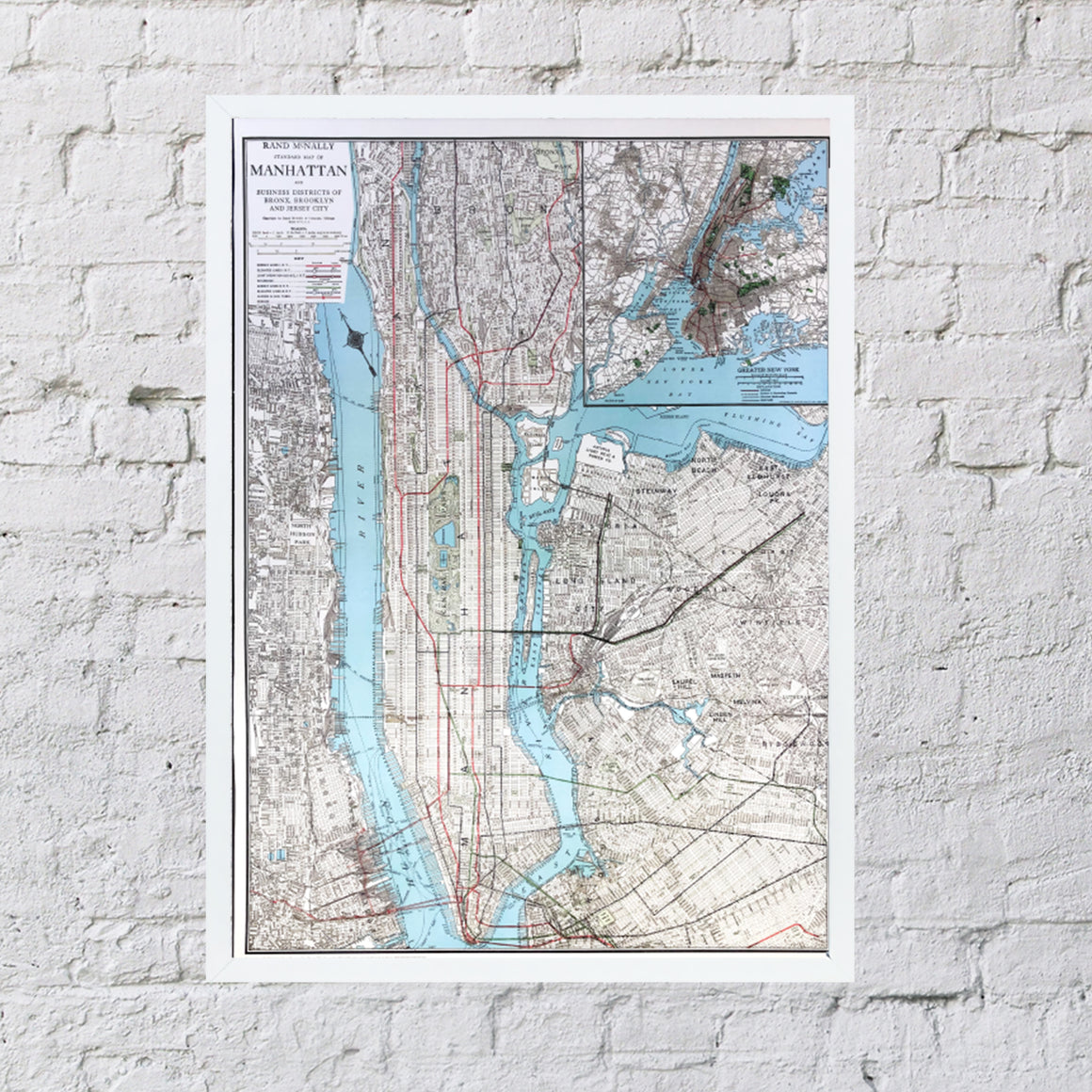 New York Vintage Map Pinboard